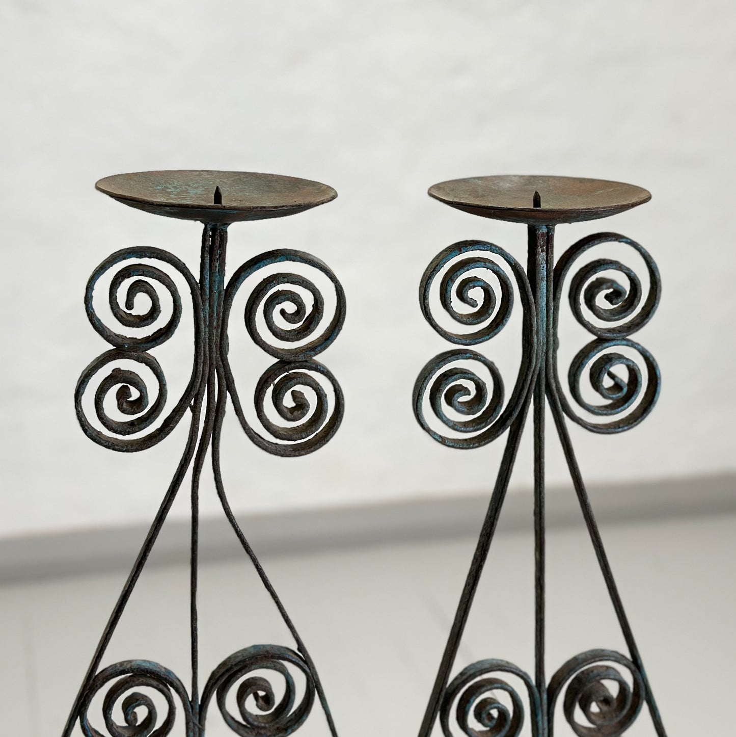Vintage Wrought Iron Baluster Candle Holder