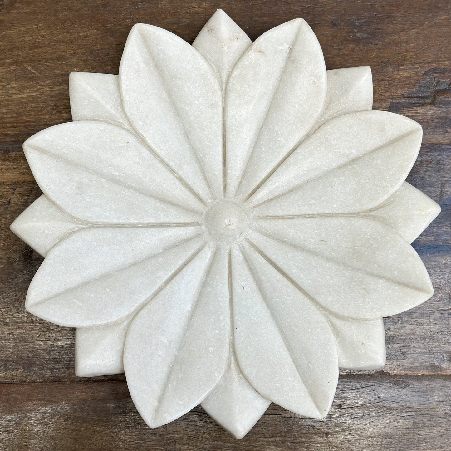 Round-White-Marble-Lotus-Flower-Plate-Dish-India-Indian