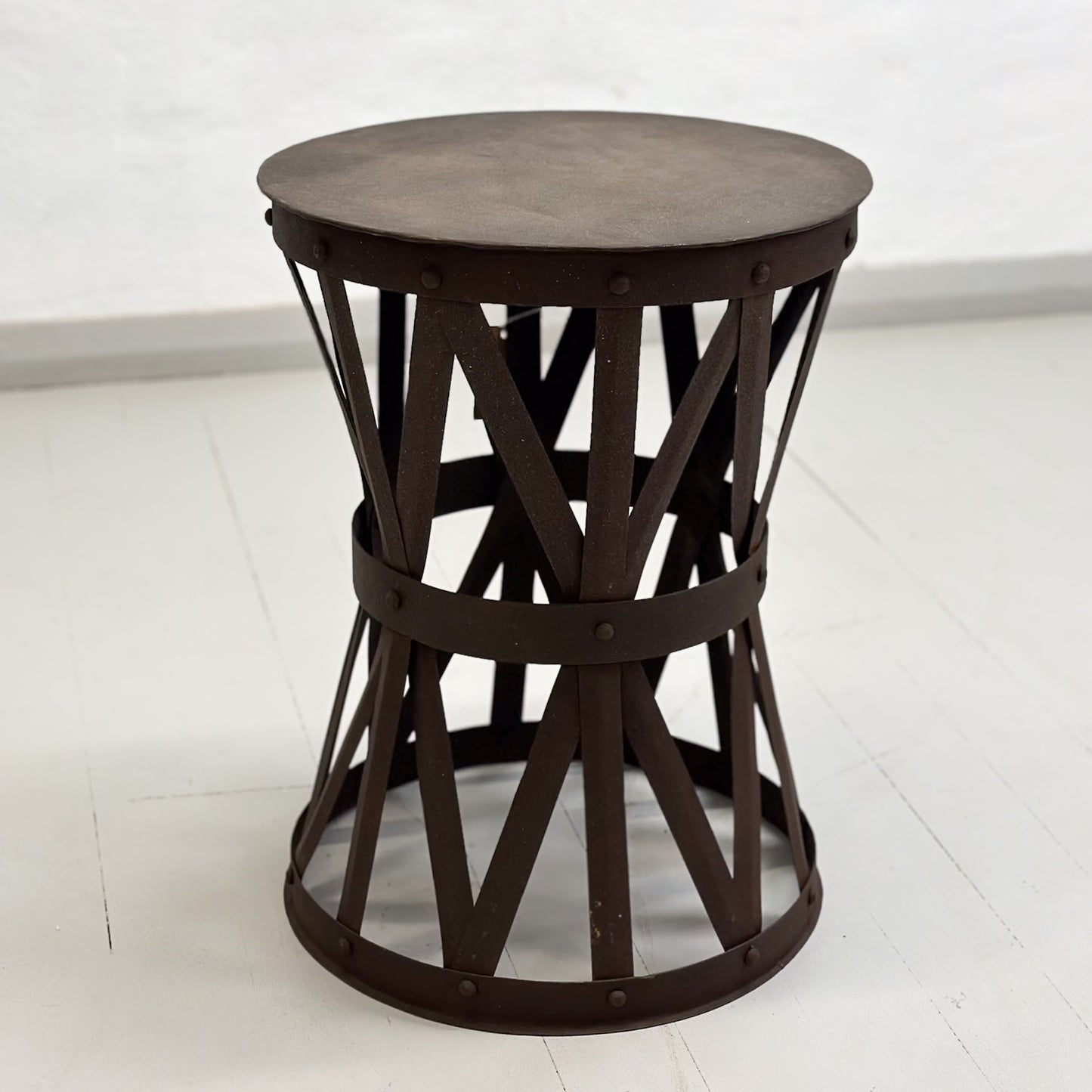 Waisted Iron Jali Side Table