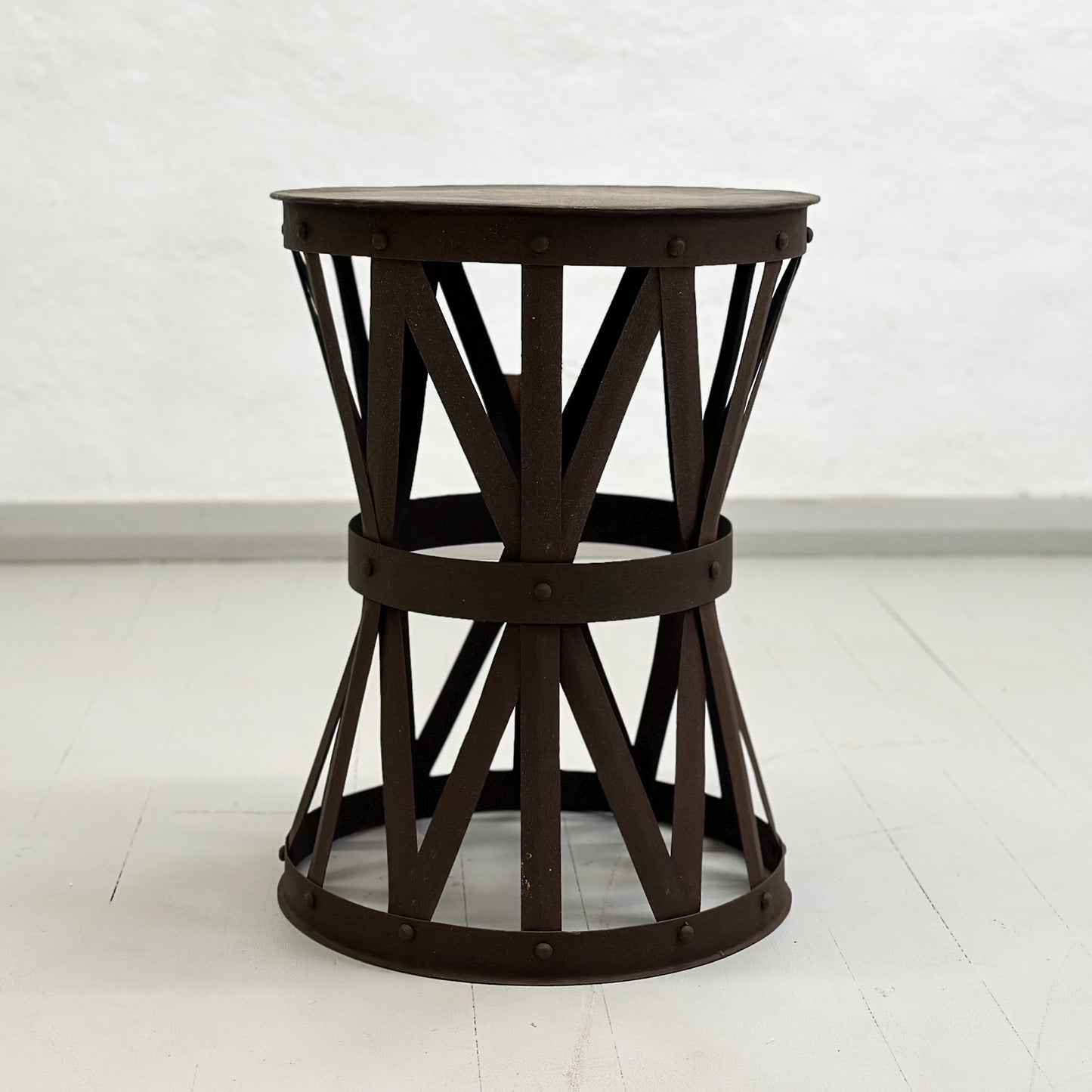 Waisted Iron Jali Side Table