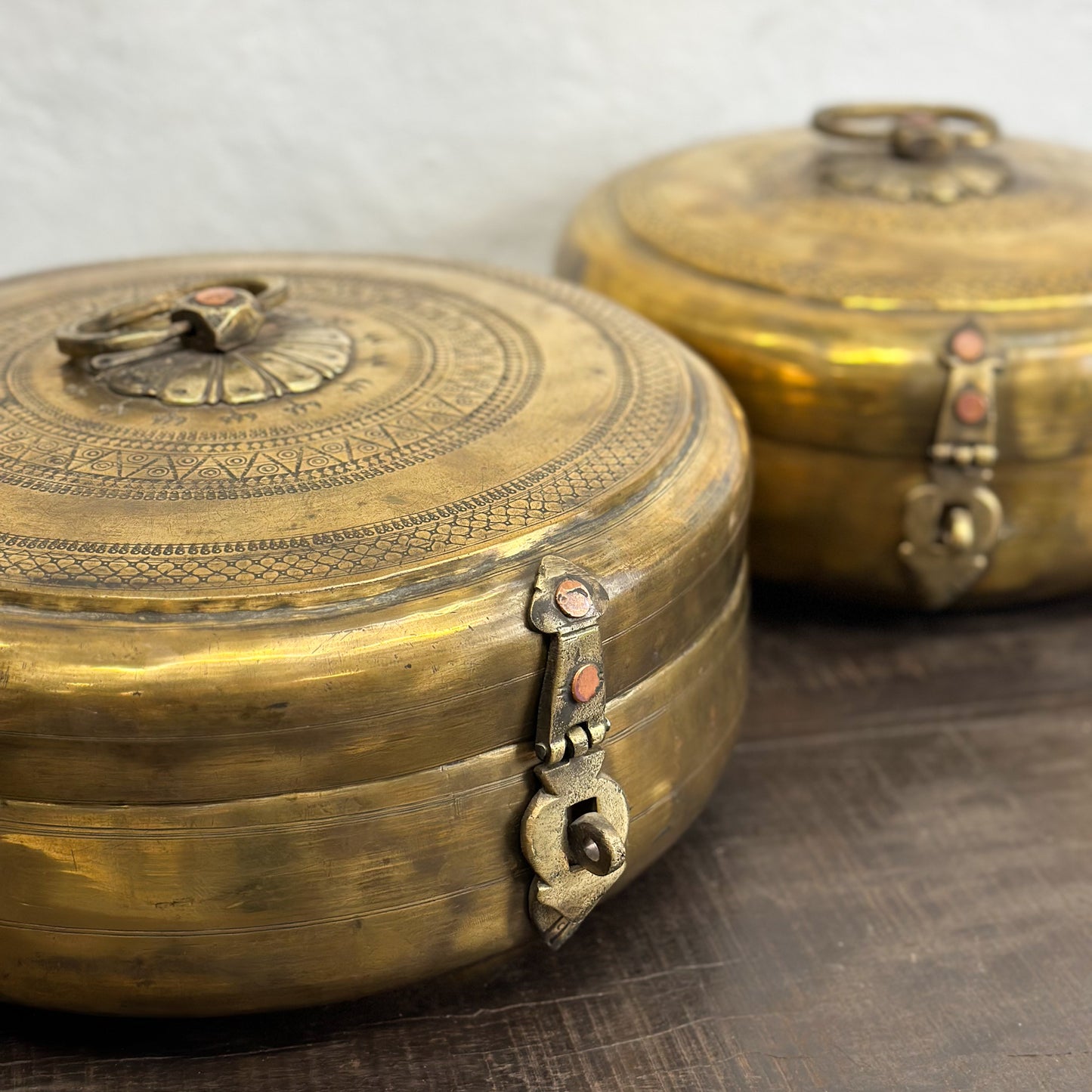 Extra Large Brass Chapati Box