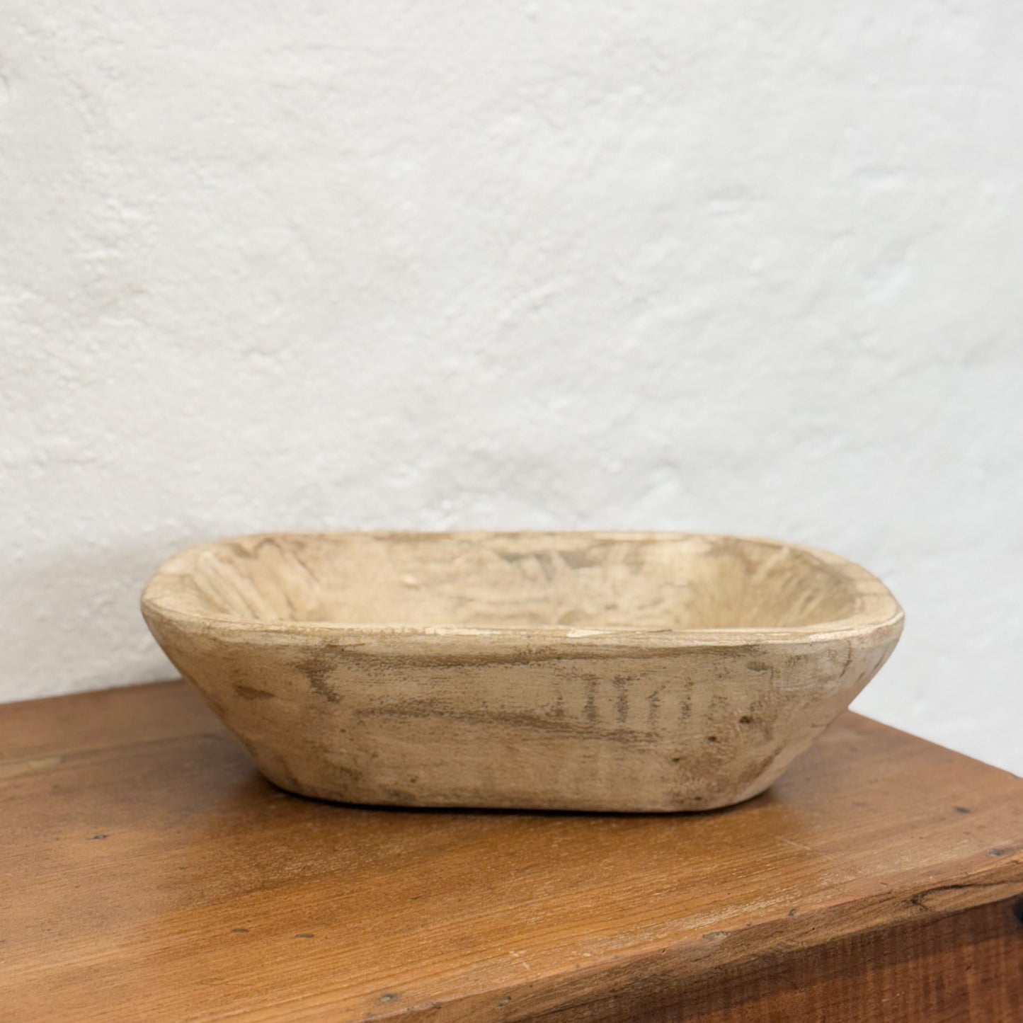 Rustic Carved Oval Bowl