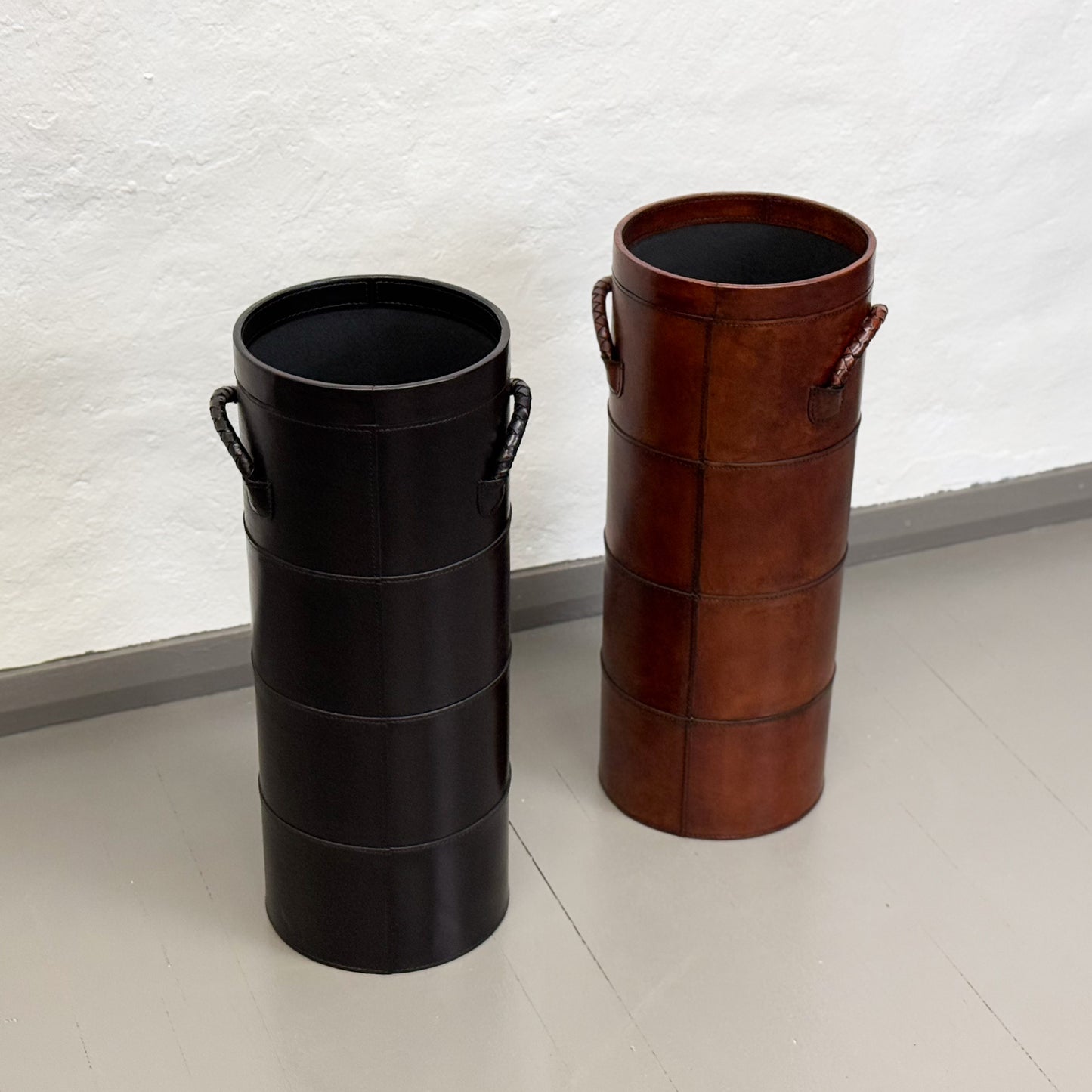 Leather Umbrella Stand with Braided Handle