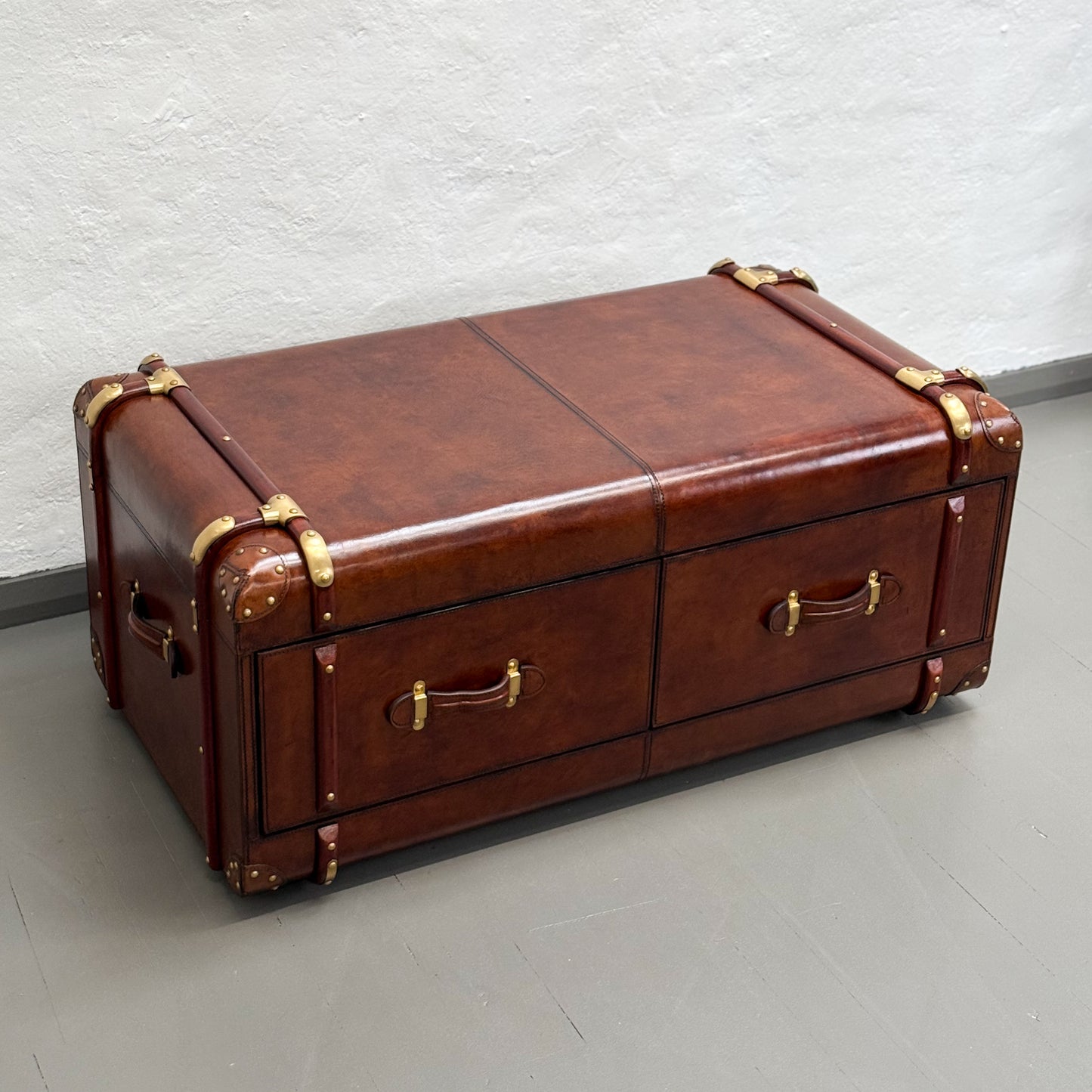 4 Drawer Leather Trunk Coffee Table II