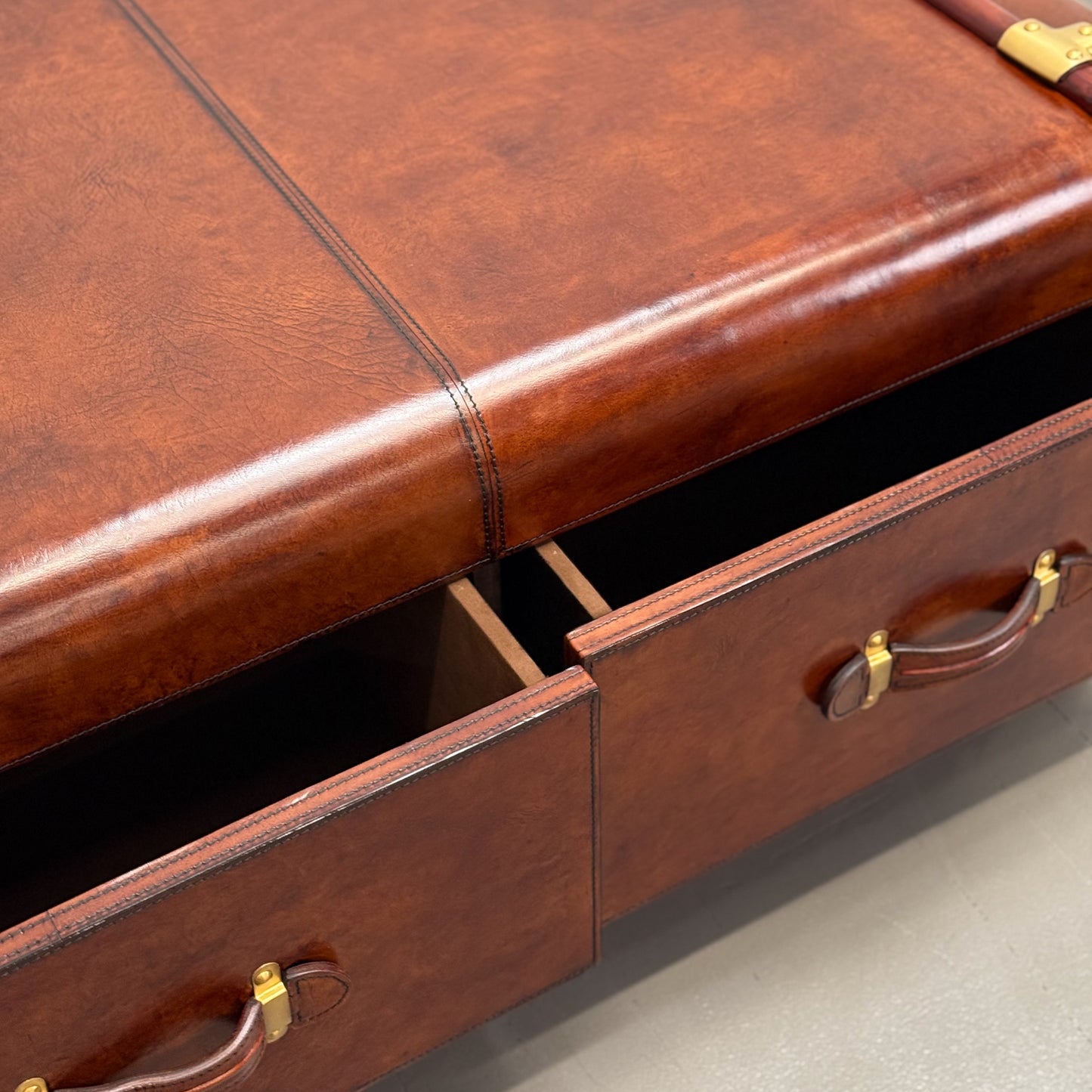 4 Drawer Leather Trunk Coffee Table II