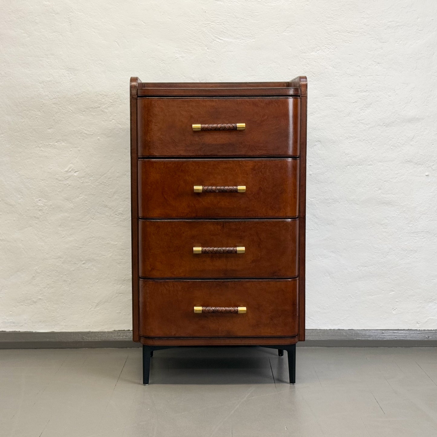 4 Drawer Leather Tall Boy