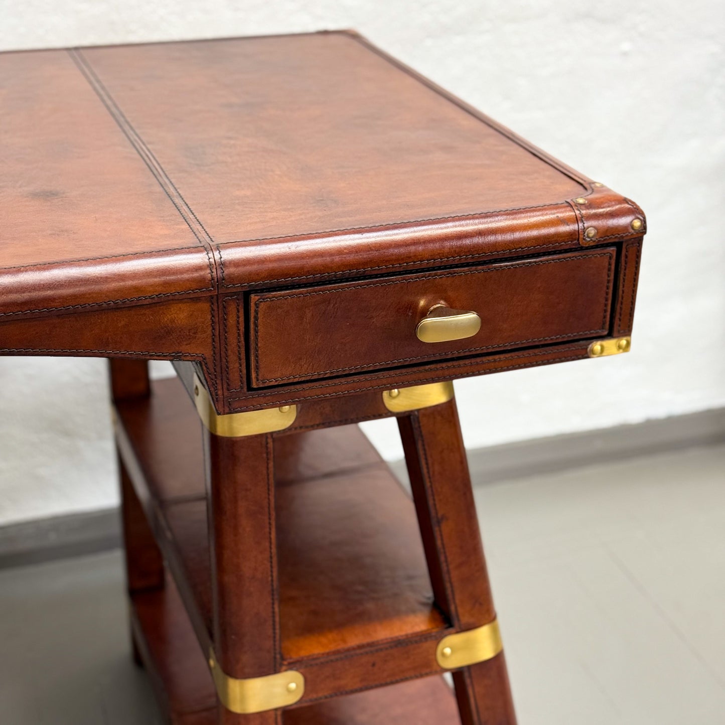 Tan Leather Writing Desk