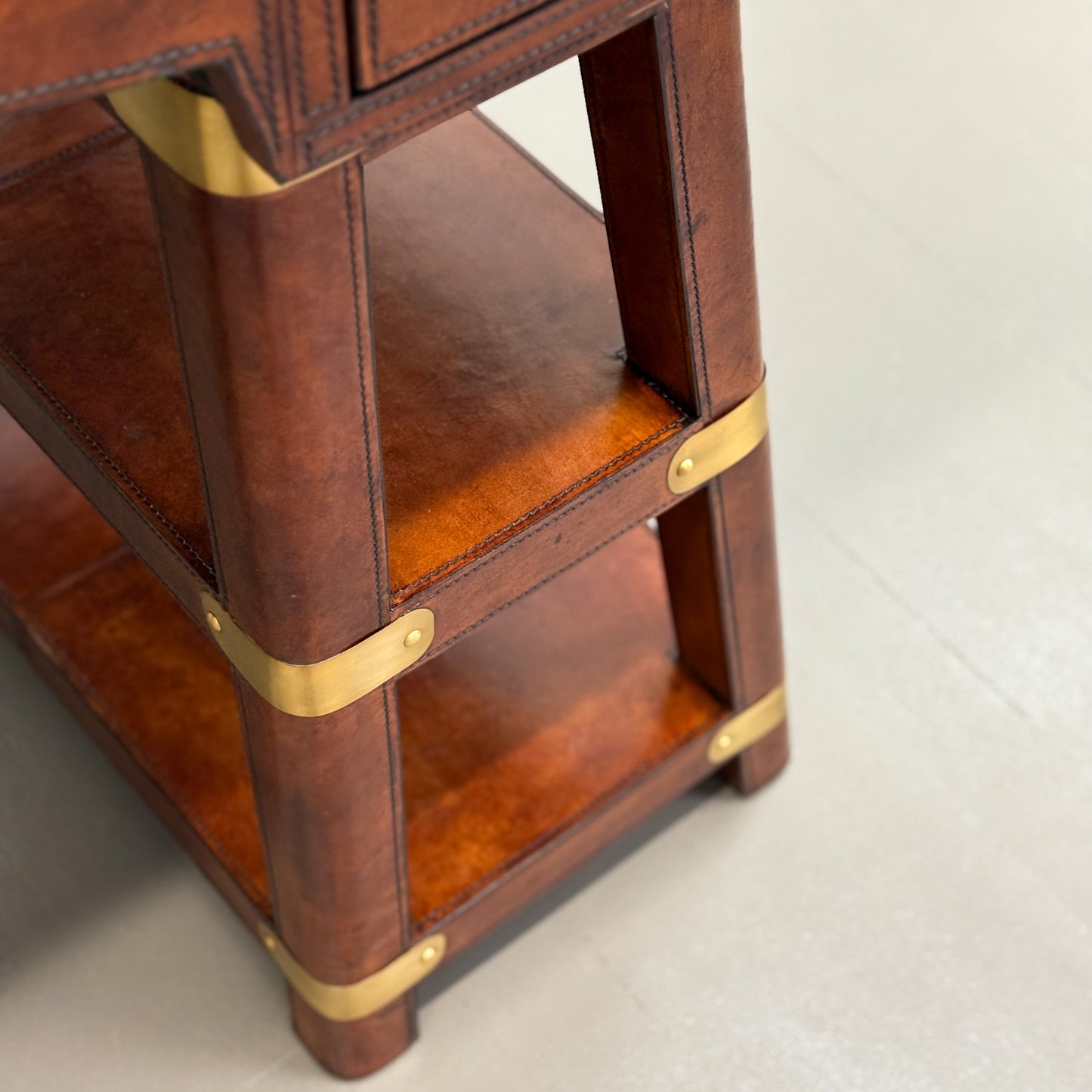 Tan Leather Writing Desk