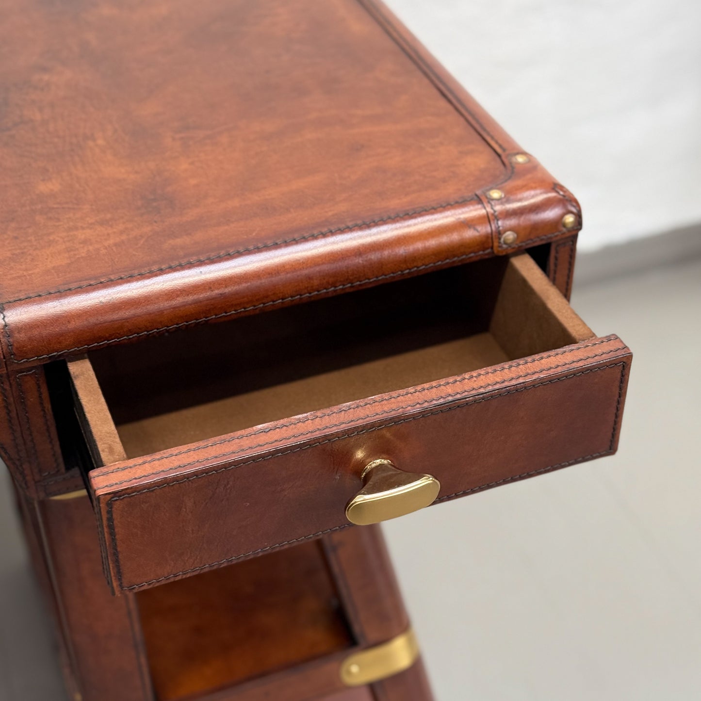 Tan Leather Writing Desk