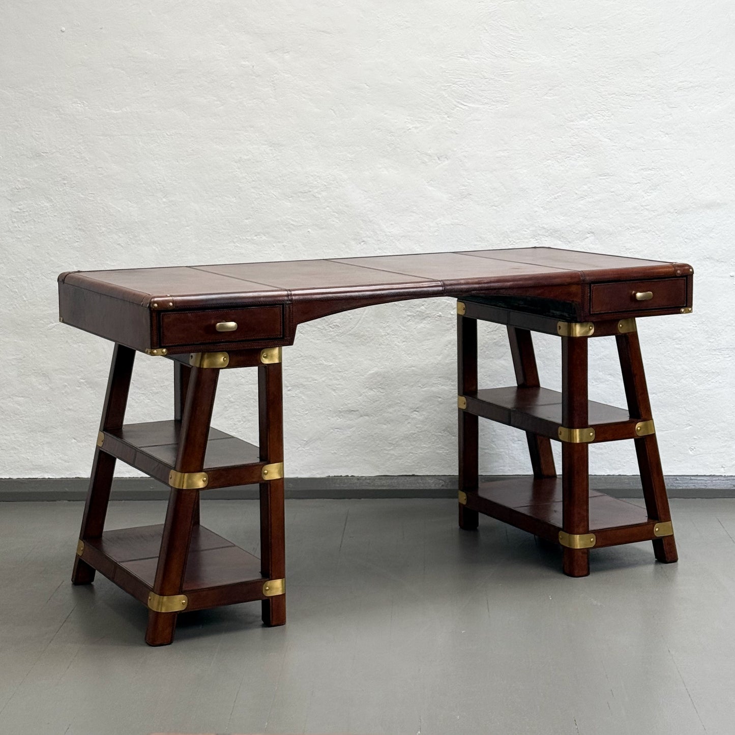 Tan Leather Writing Desk