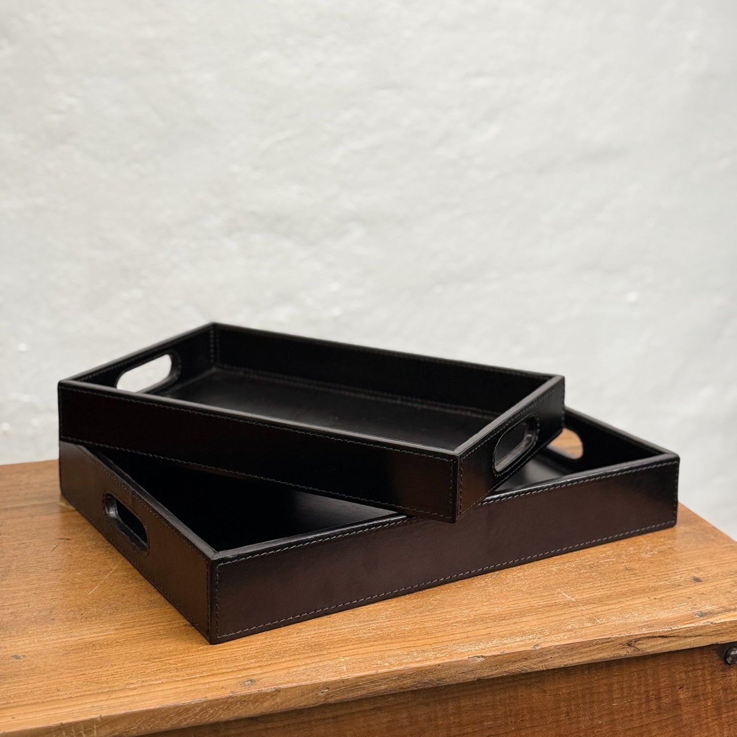 Black Simple Leather Tray