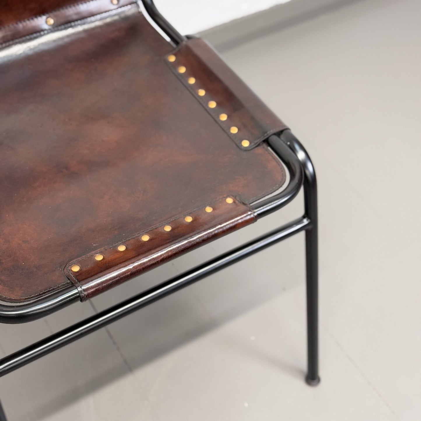 Pipe Frame Leather Chair