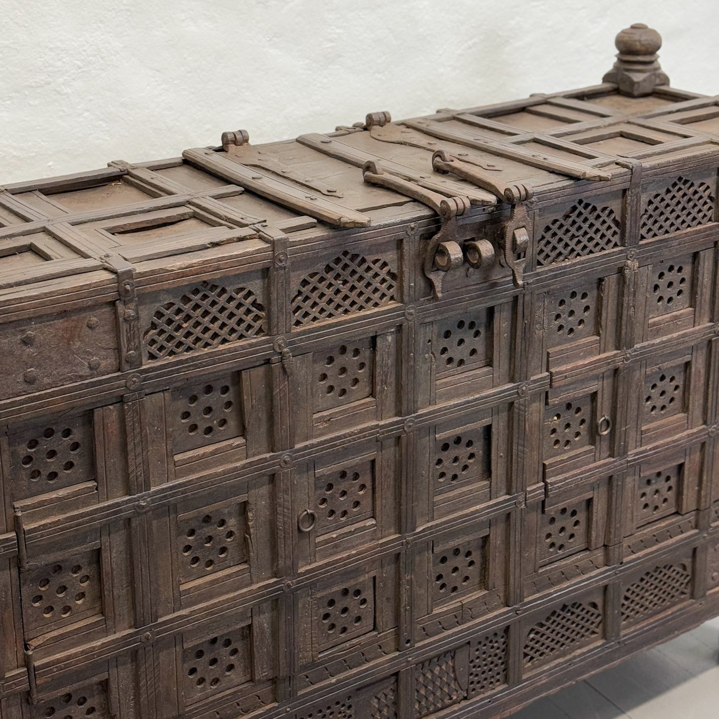 Lattice Carved Pitara Chest Cabinet