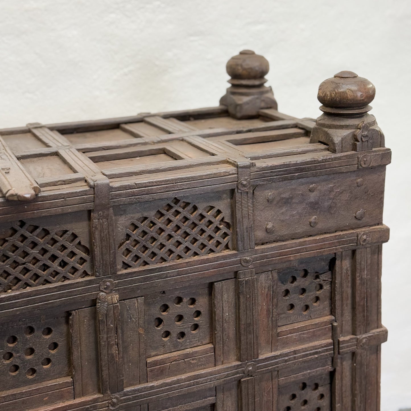 Lattice Carved Pitara Chest Cabinet