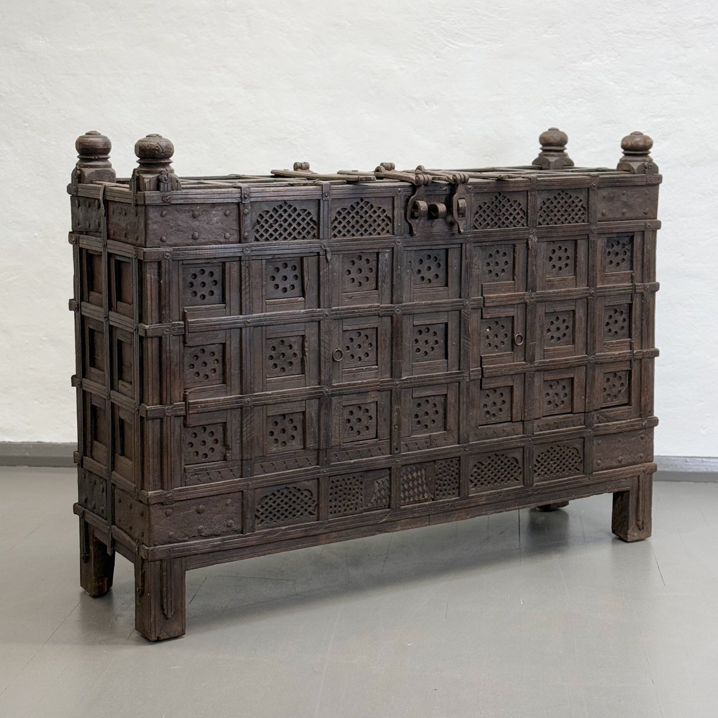 Lattice Carved Pitara Chest Cabinet