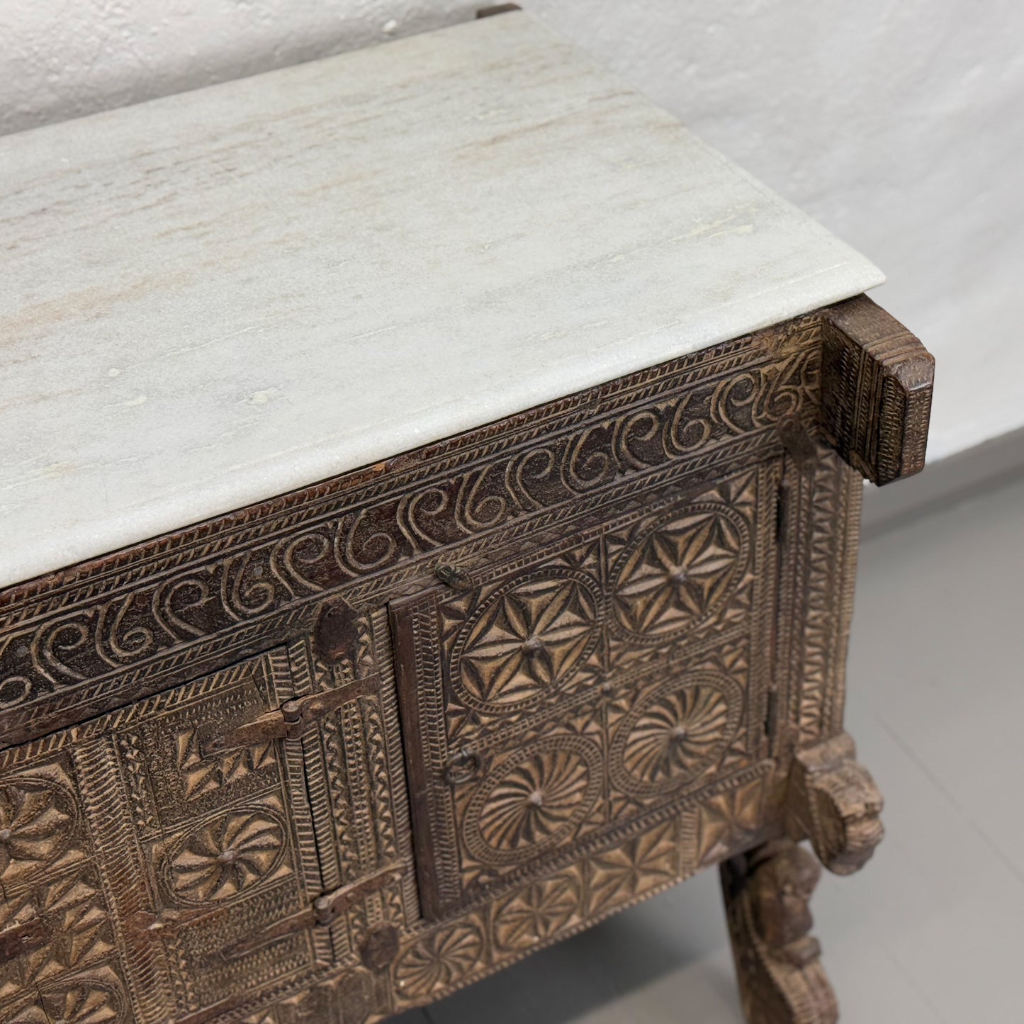 Ornate Marble Top Majuce Chest