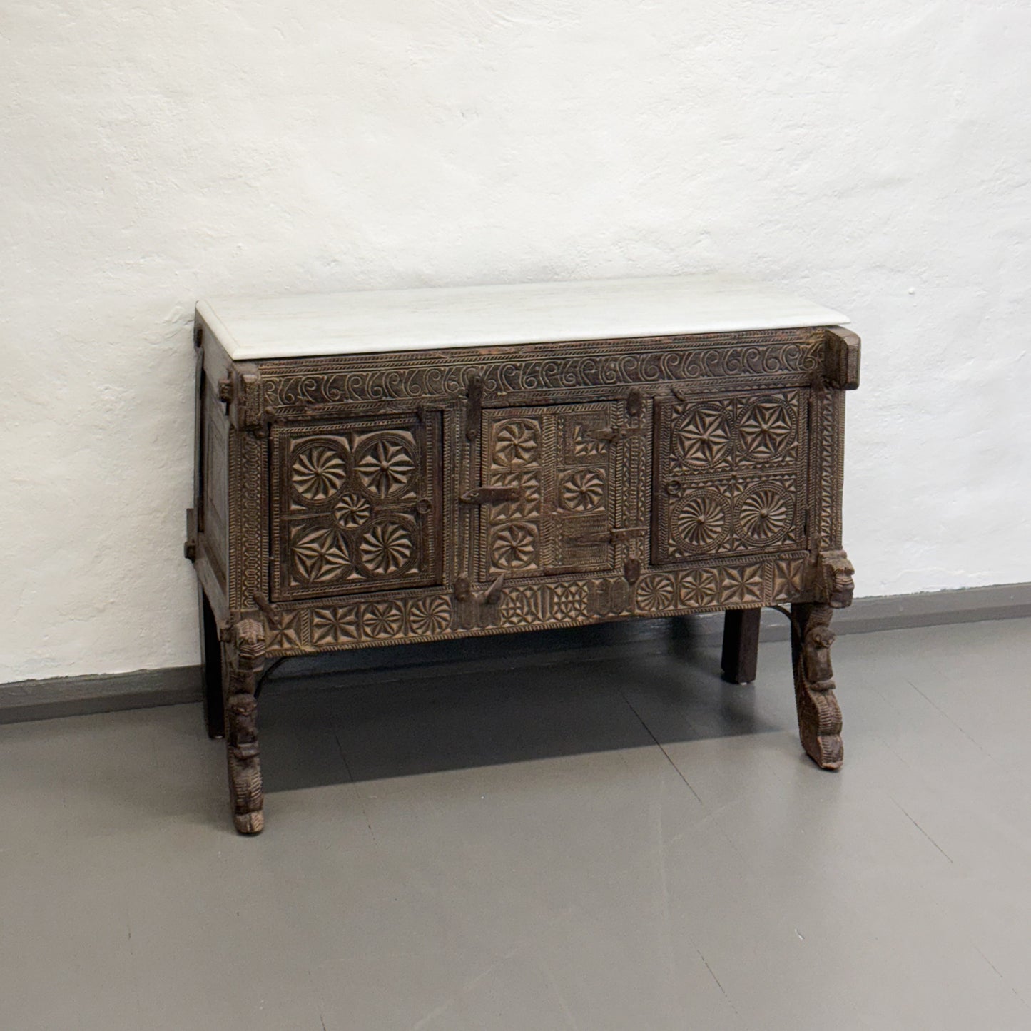 Ornate Marble Top Majuce Chest