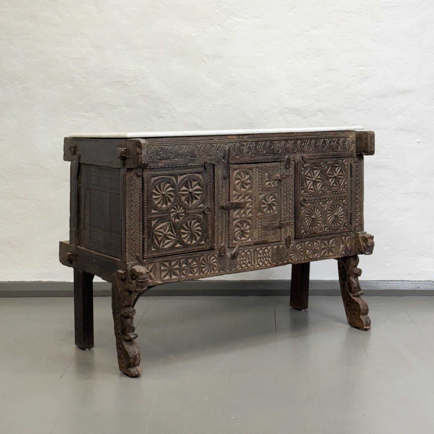 Ornate Marble Top Majuce Chest