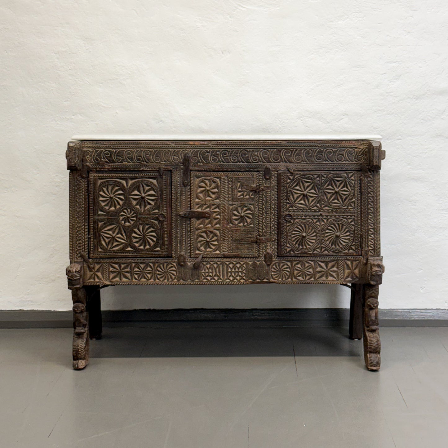 Ornate Marble Top Majuce Chest