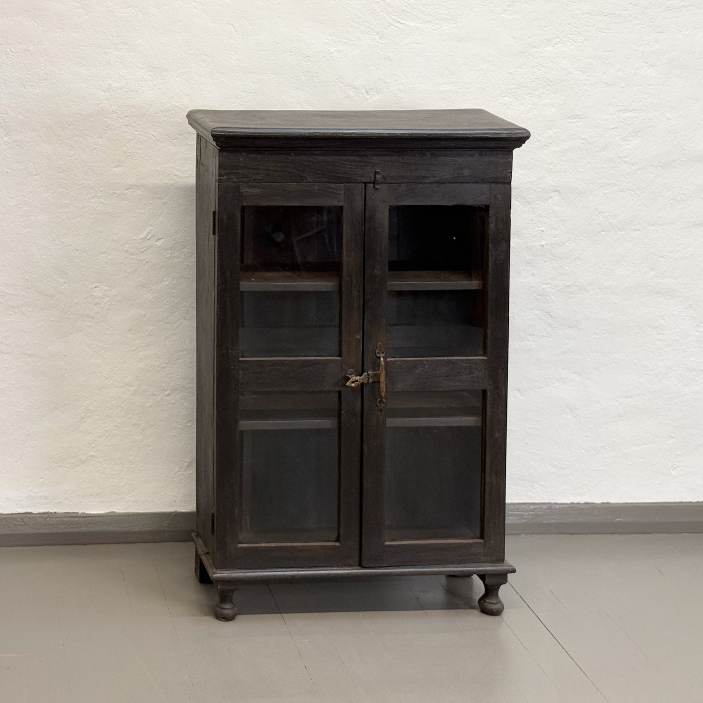 Small Glass Cabinet with Turned Feet