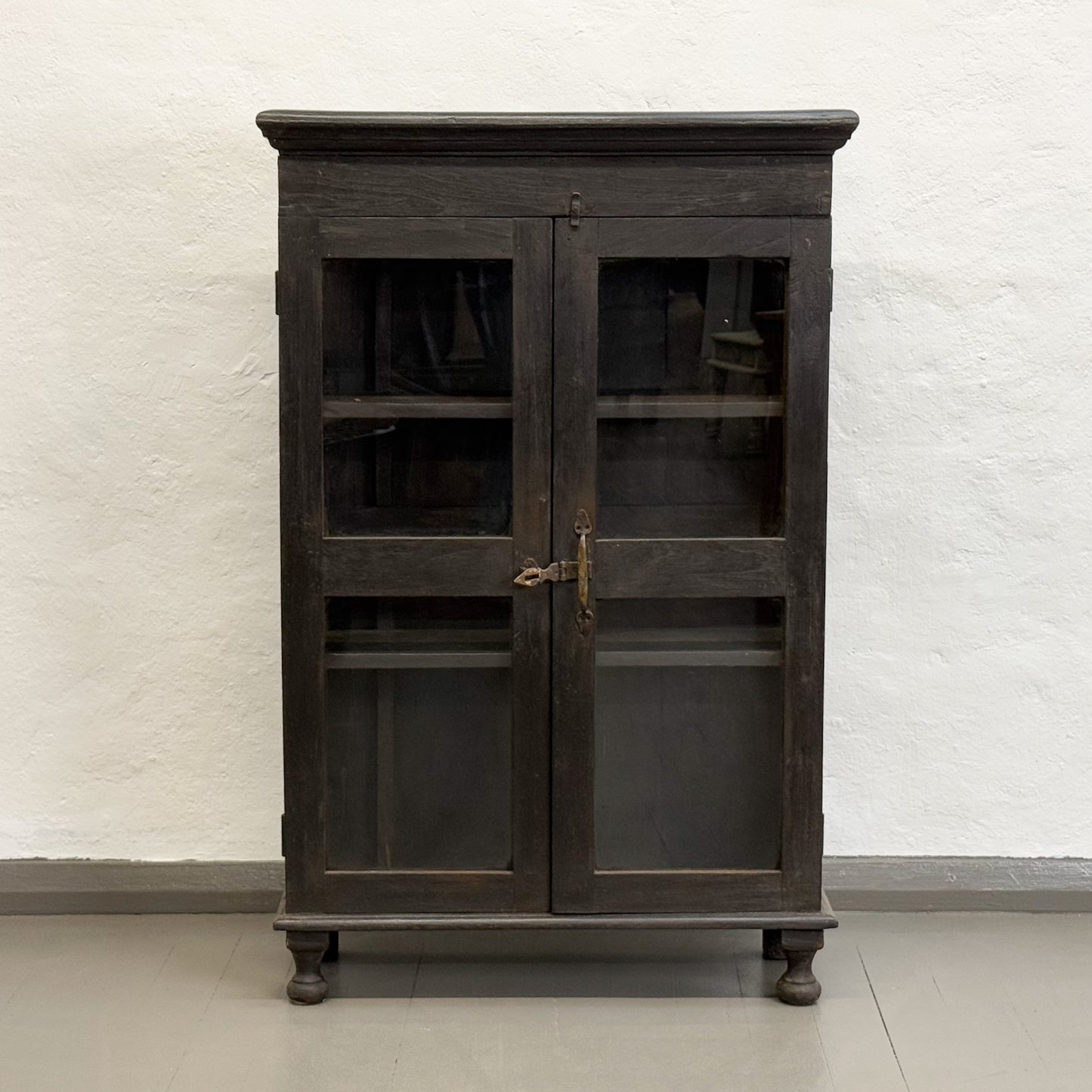 Small Glass Cabinet with Turned Feet