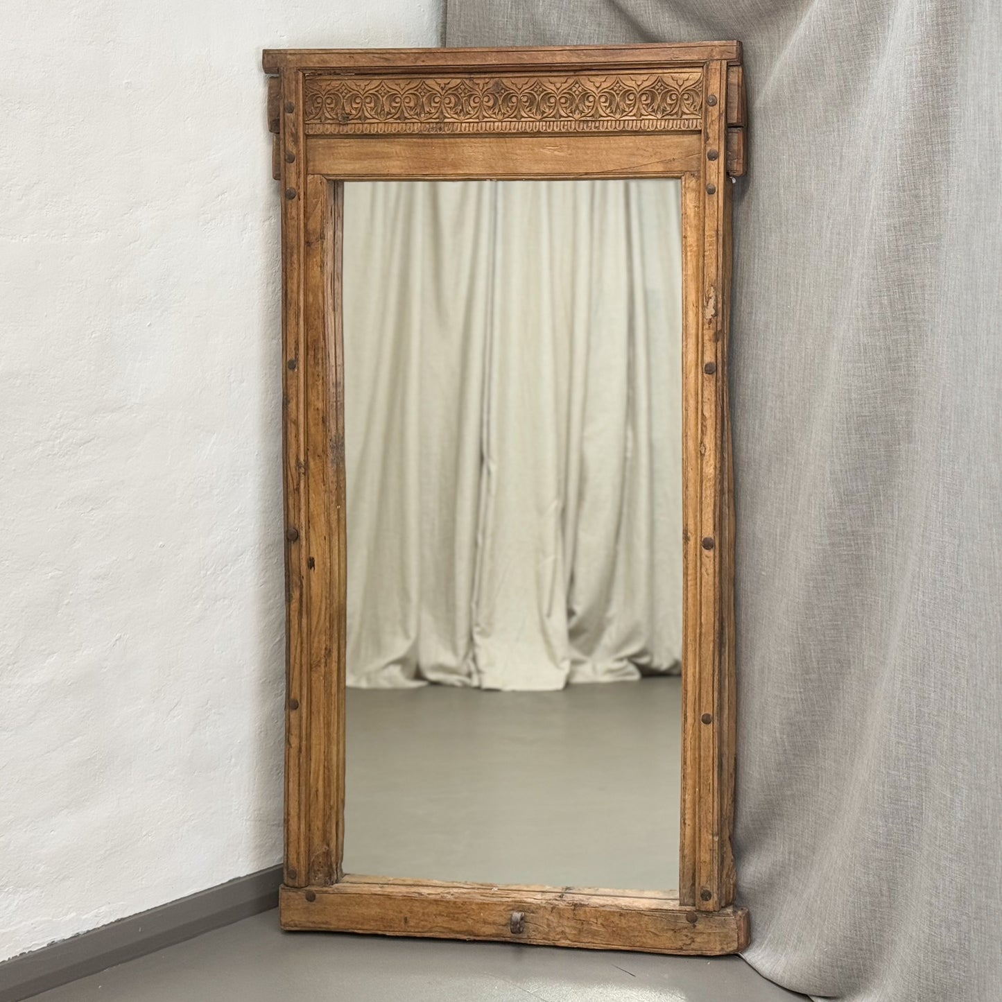 Carved Teak Mirror