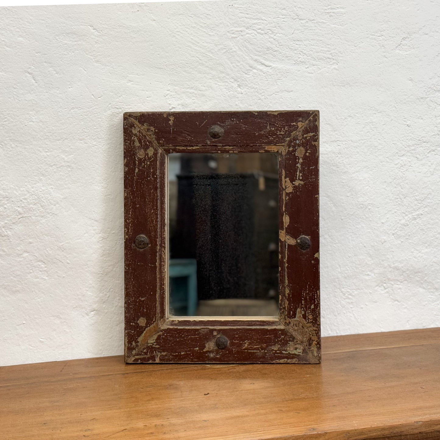 Small Studded Rustic Mirror