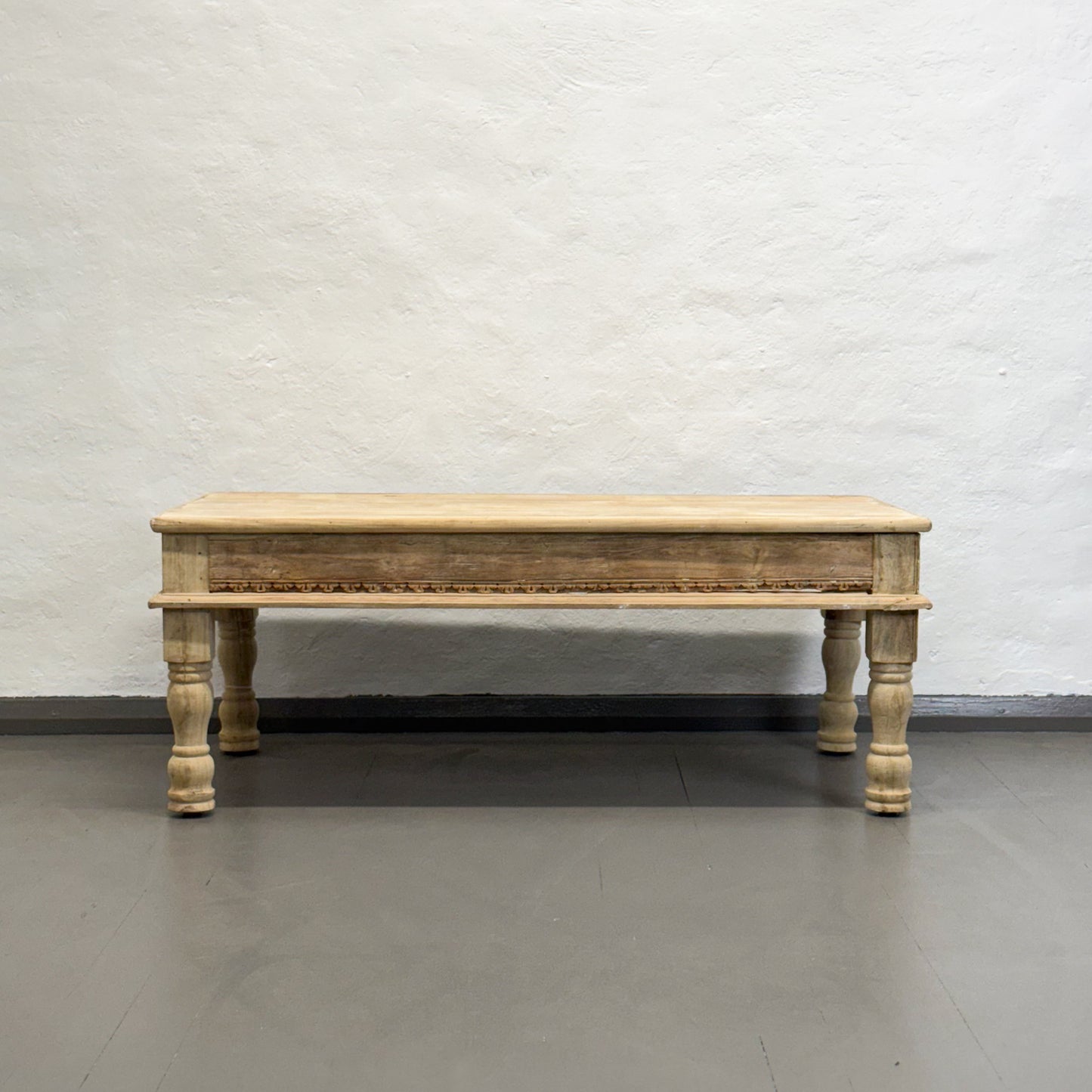 Carved Bleached Coffee Table