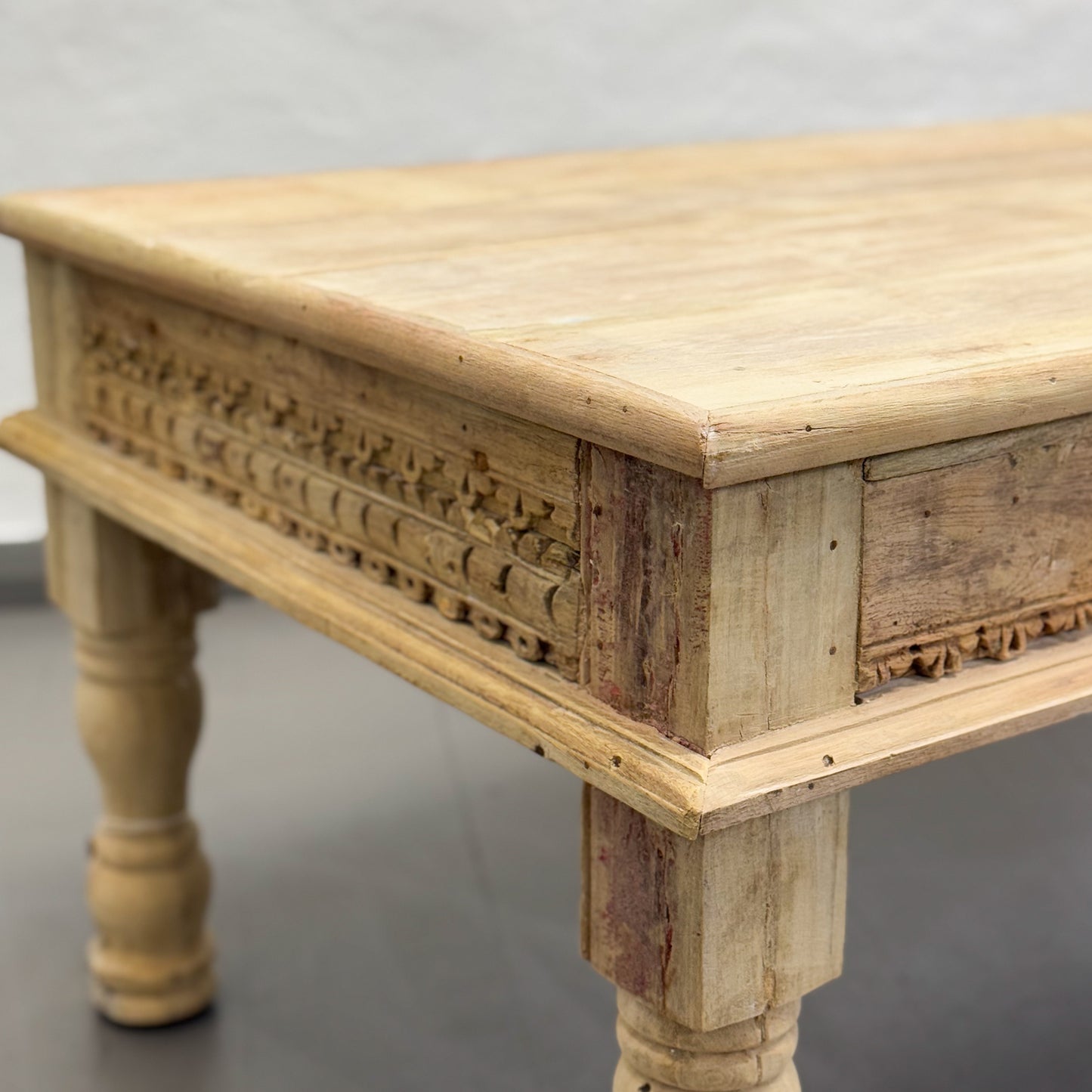 Carved Bleached Coffee Table