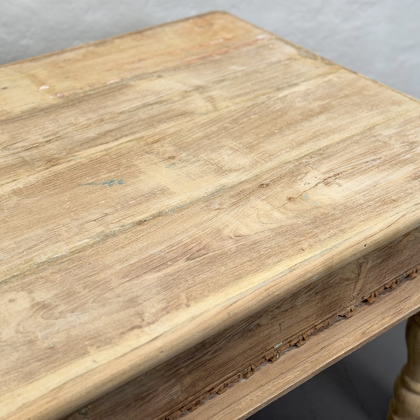 Carved Bleached Coffee Table