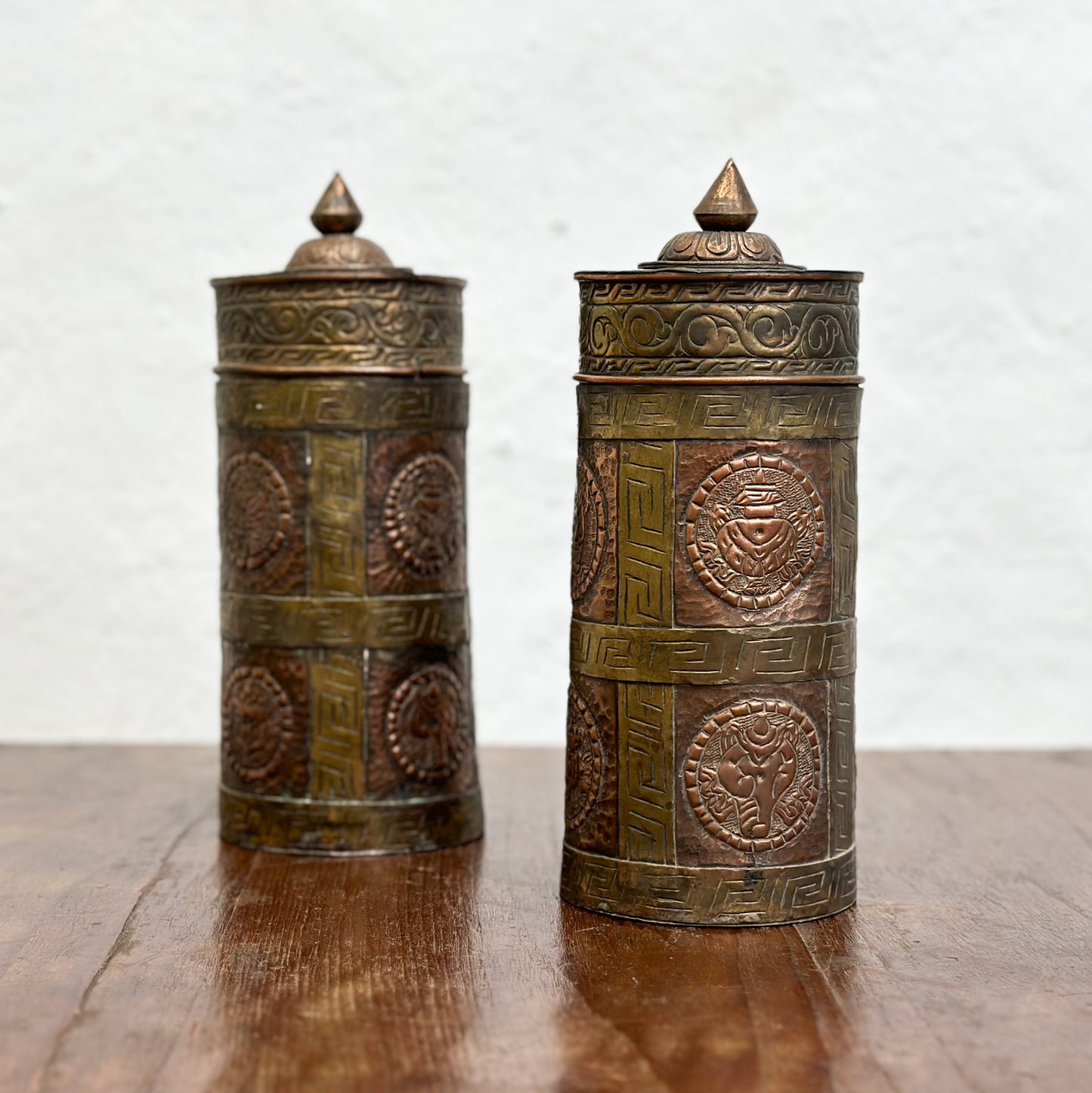 Bronze & Copper Nepalese Storage Container