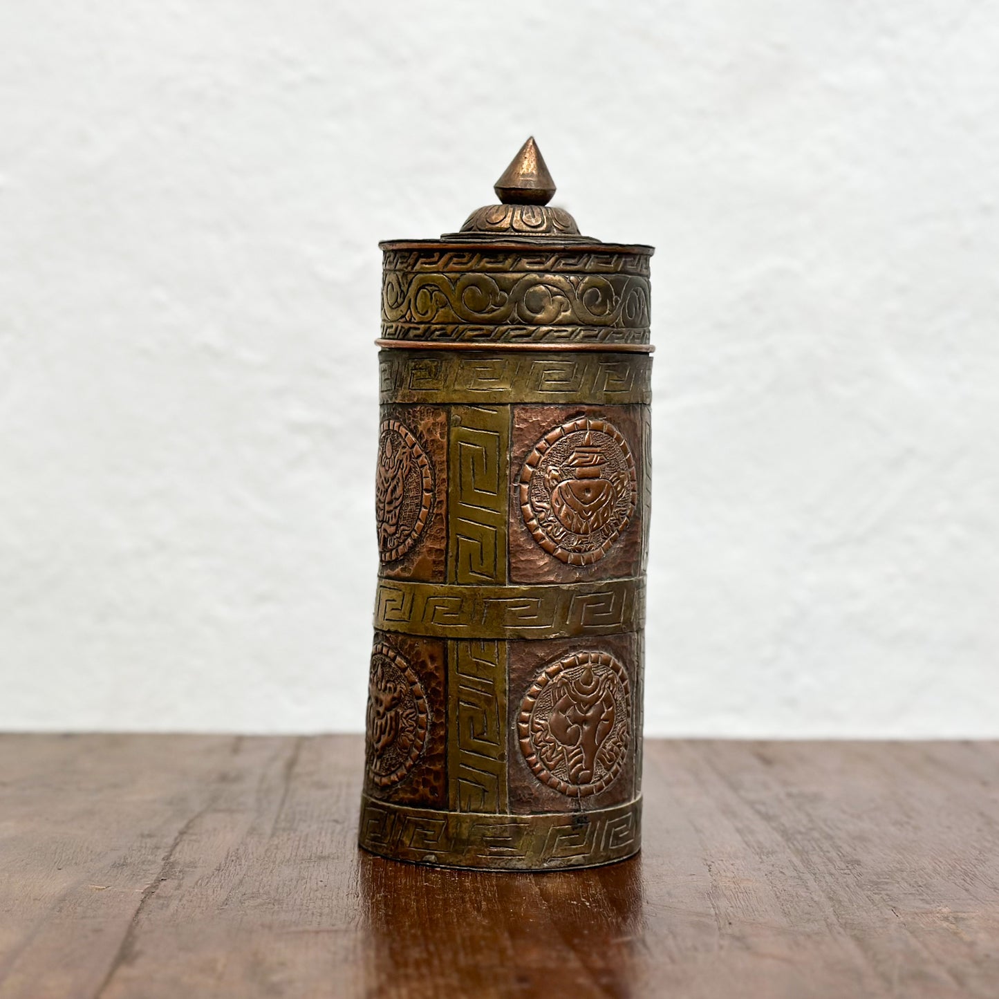 Bronze & Copper Nepalese Storage Container