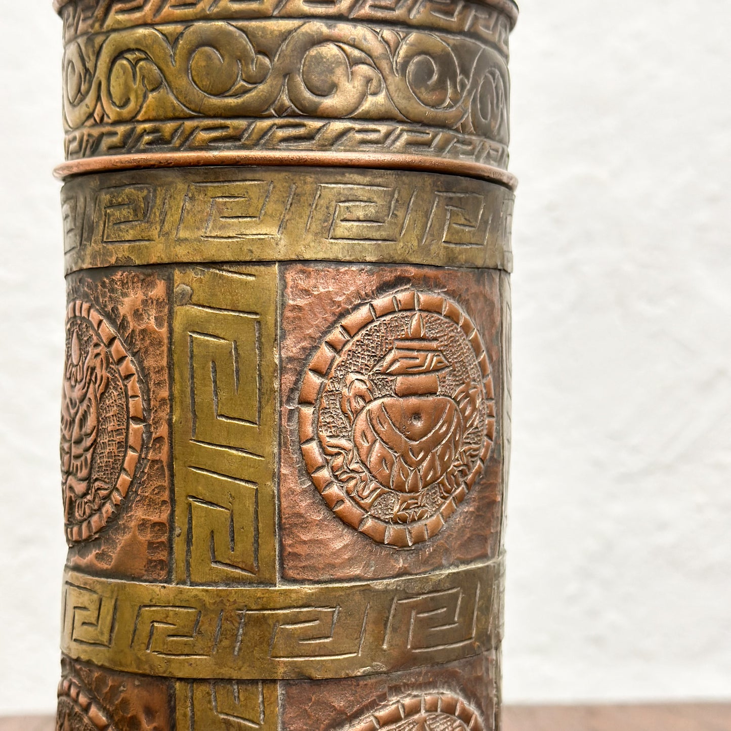 Bronze & Copper Nepalese Storage Container