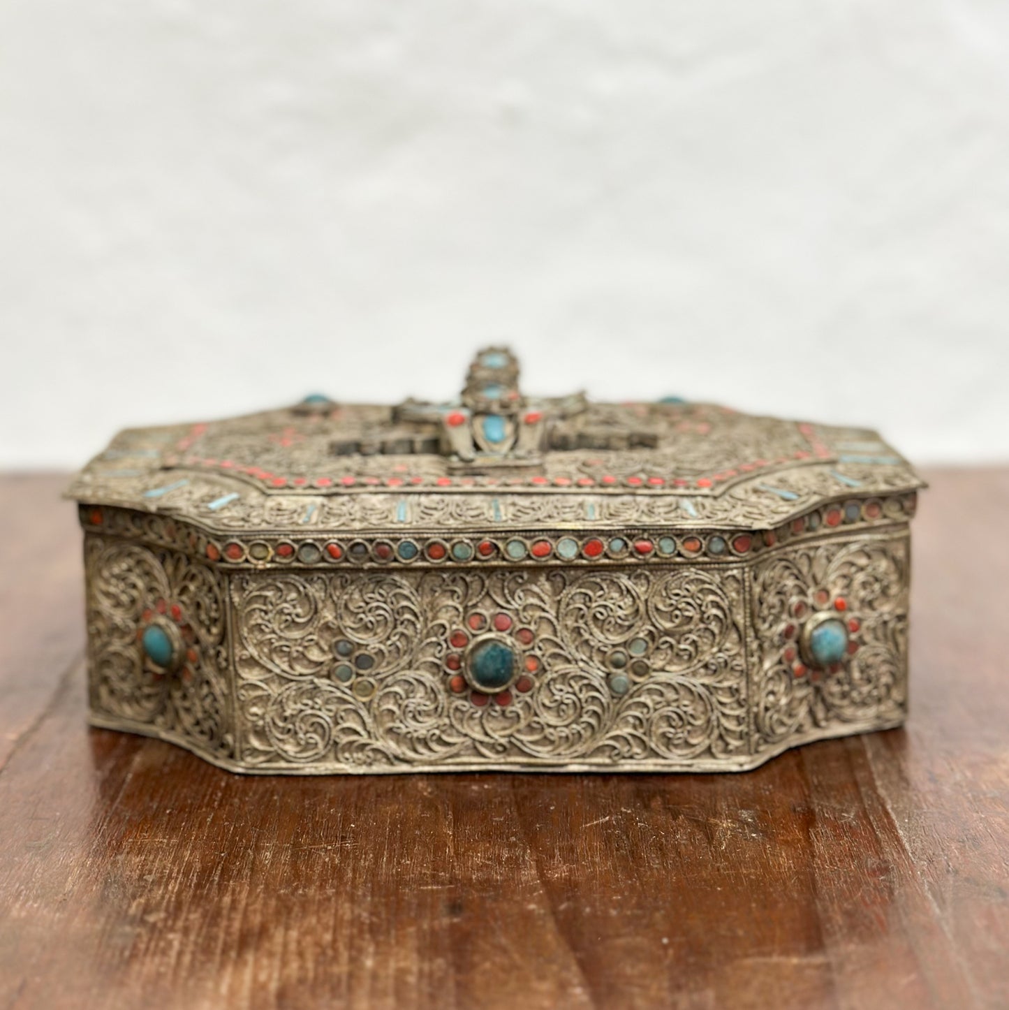 Ornate Silver Nepalese Box