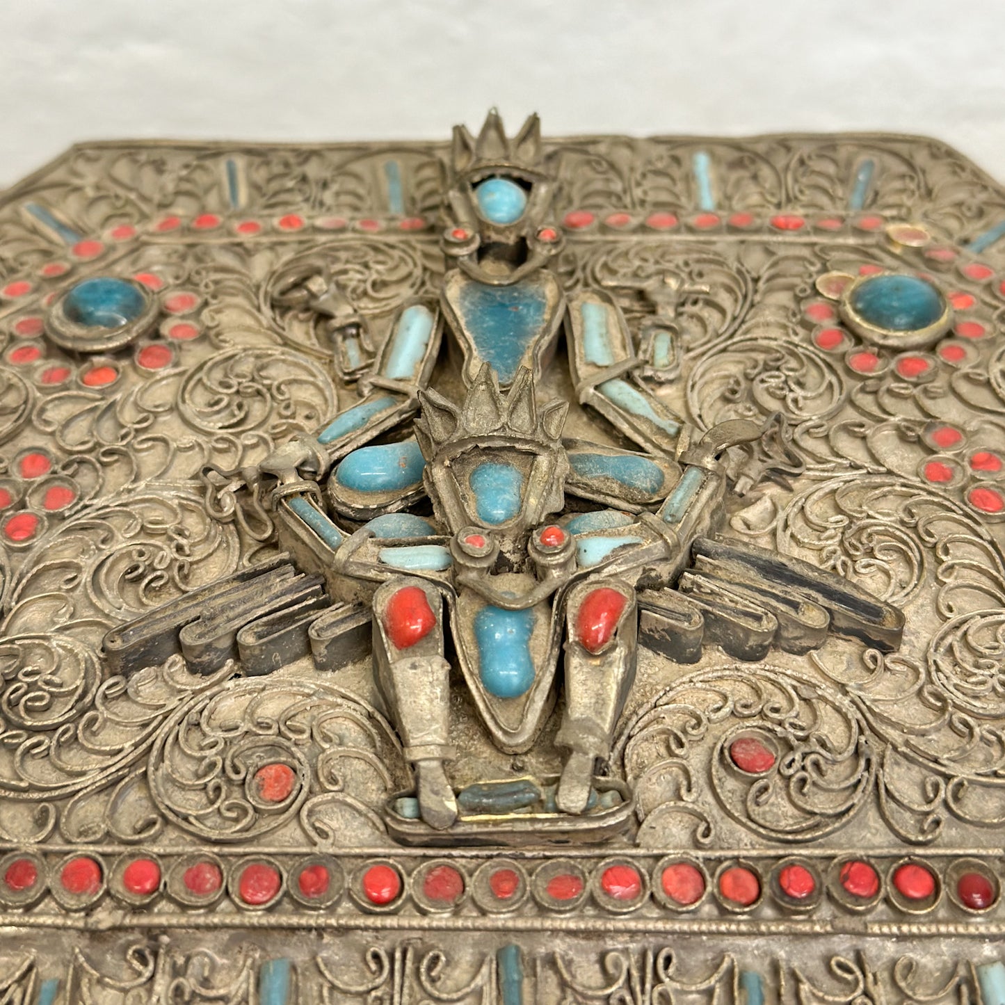 Ornate Silver Nepalese Box