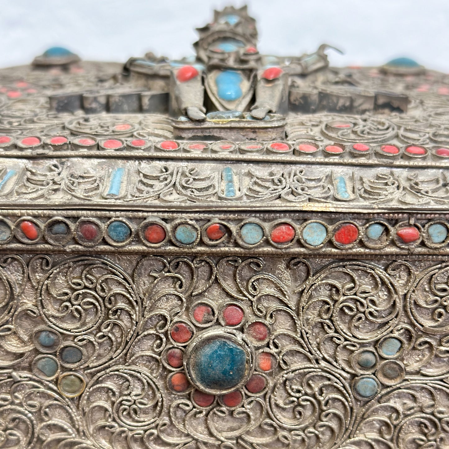 Ornate Silver Nepalese Box