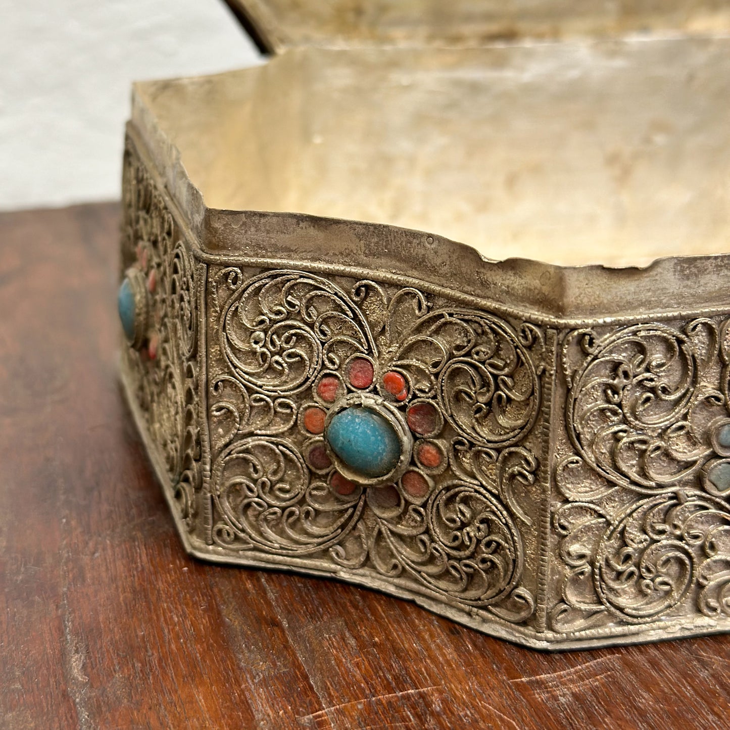 Ornate Silver Nepalese Box