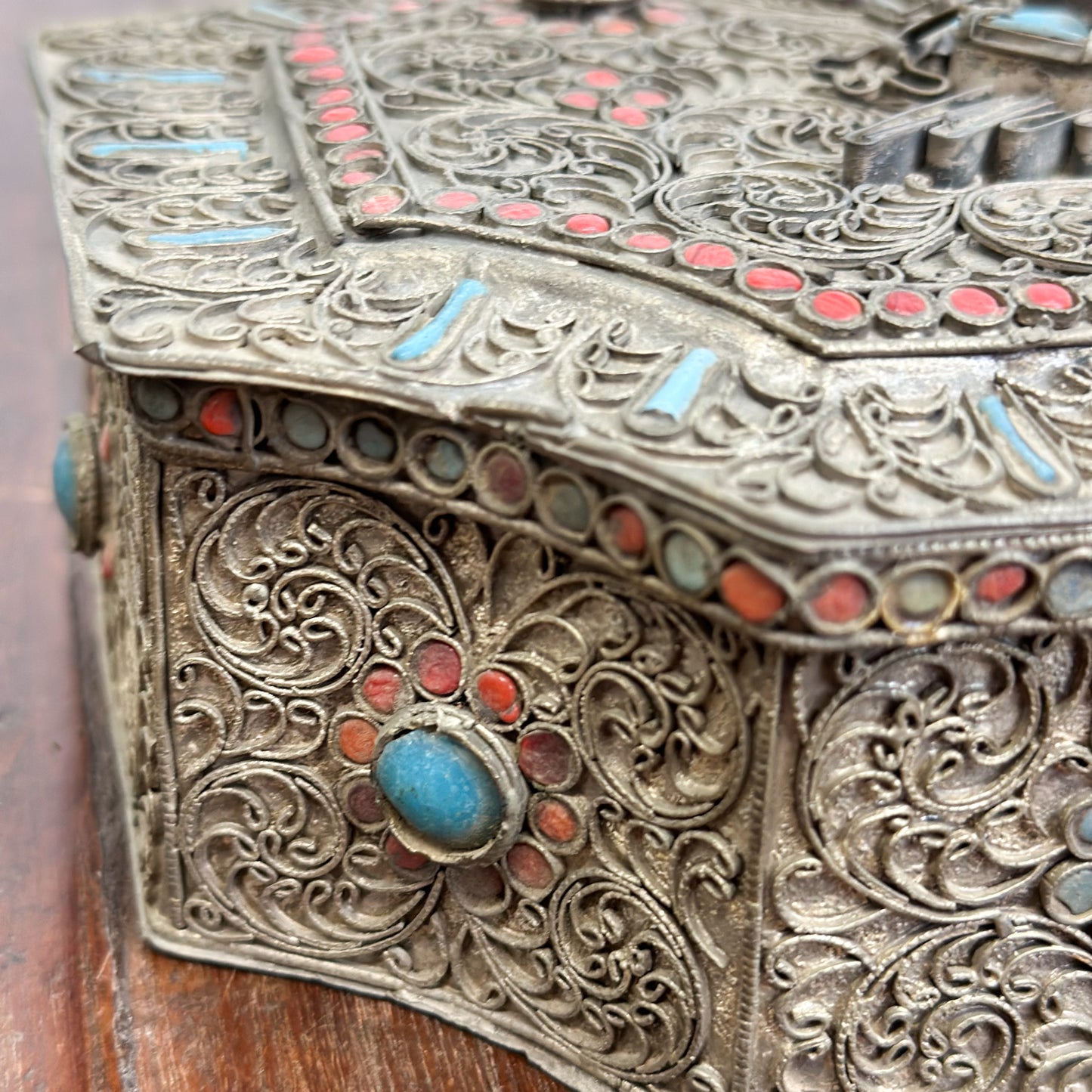 Ornate Silver Nepalese Box