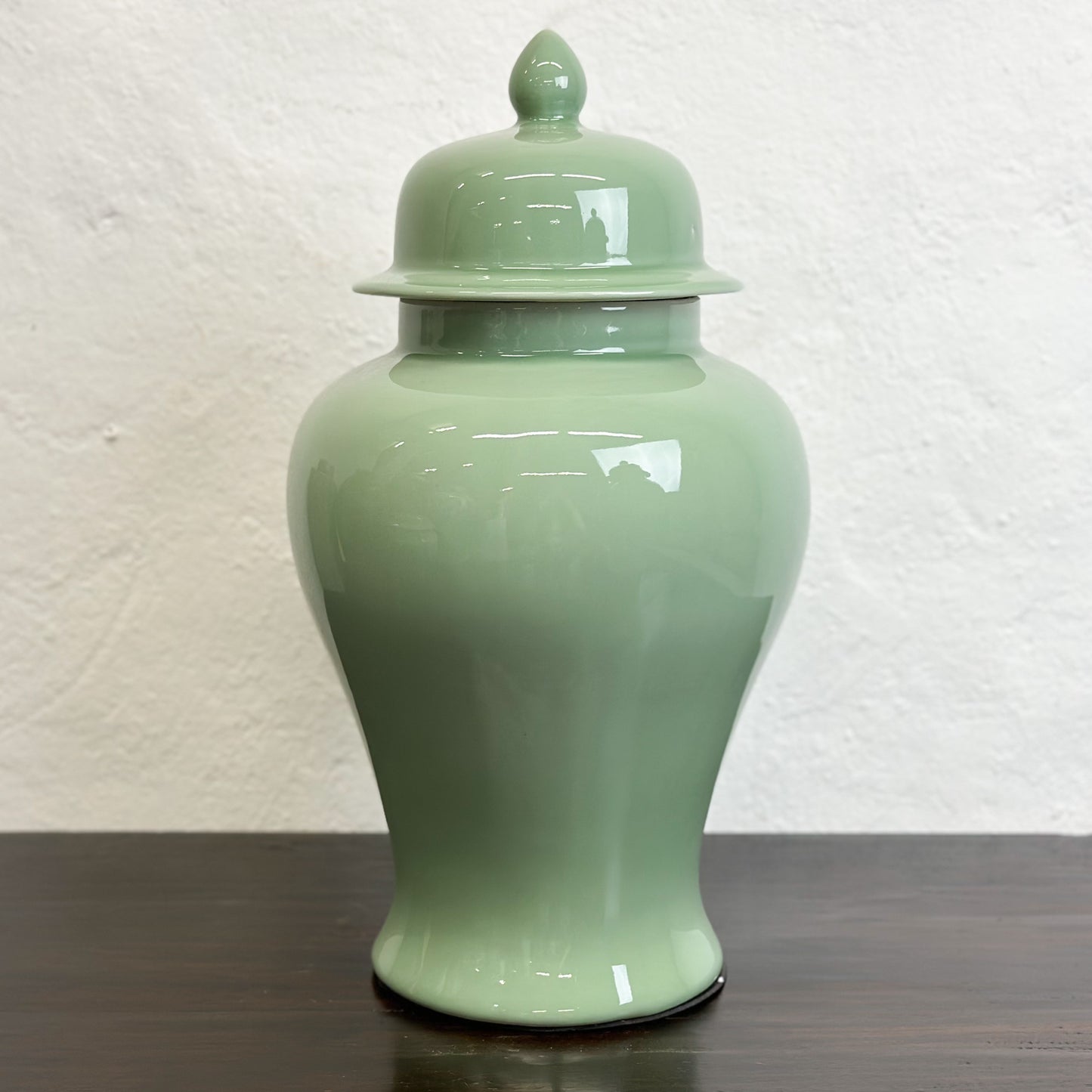 Mint Green Porcelain Temple Jar