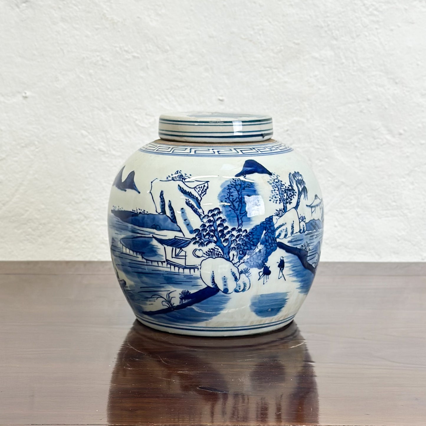 Mountain Village Porcelain Ginger Jar