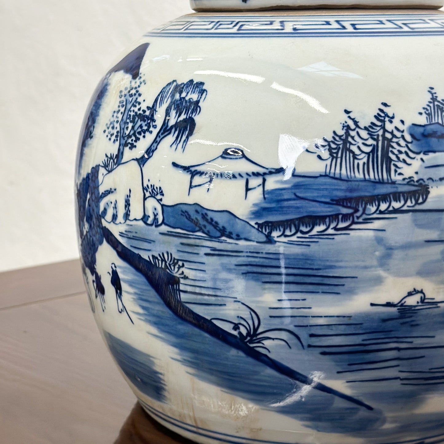 Mountain Village Porcelain Ginger Jar