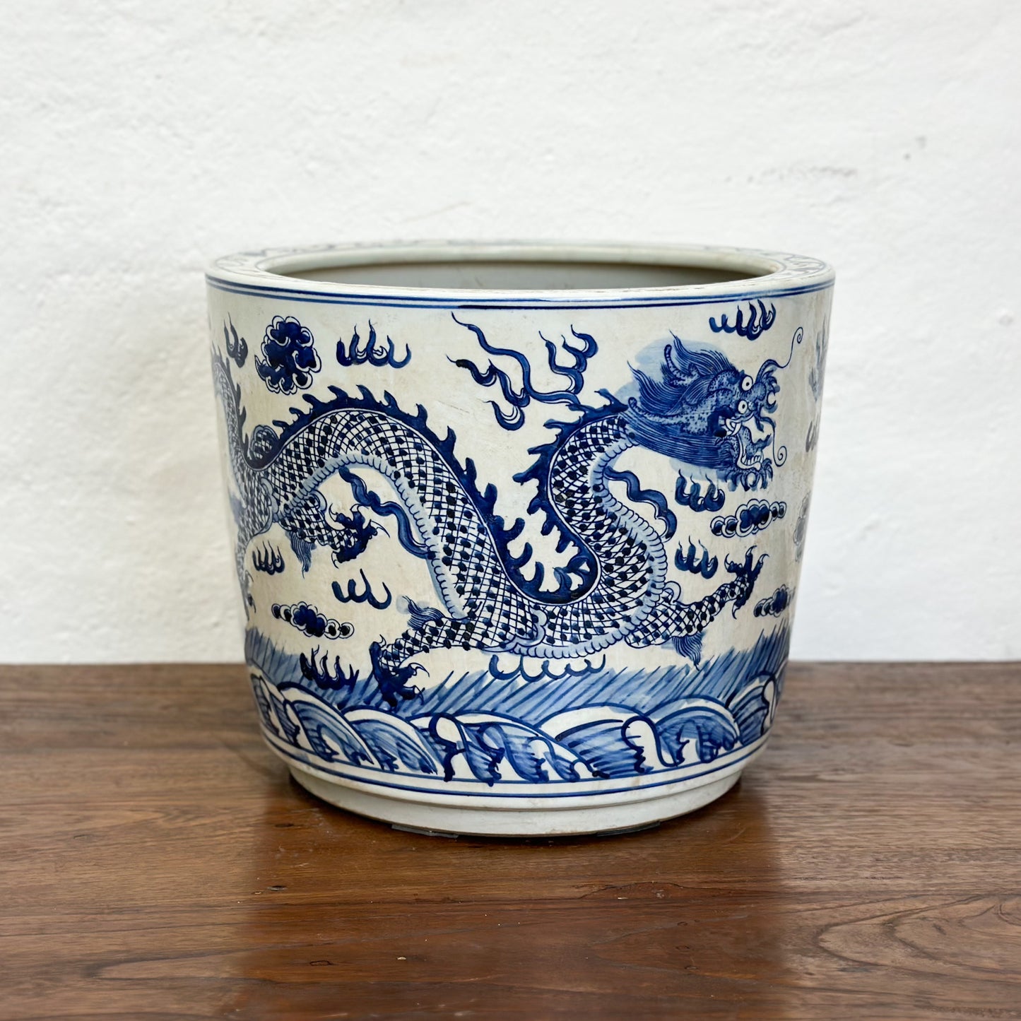 Dragon Round Porcelain Planter