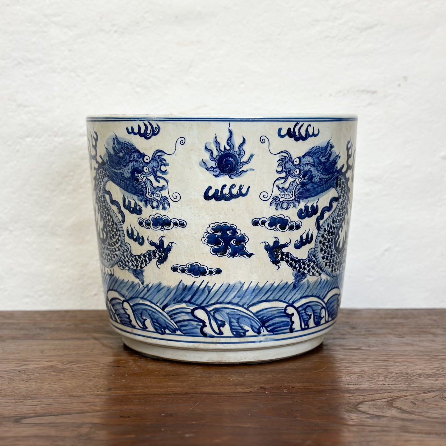 Dragon Round Porcelain Planter