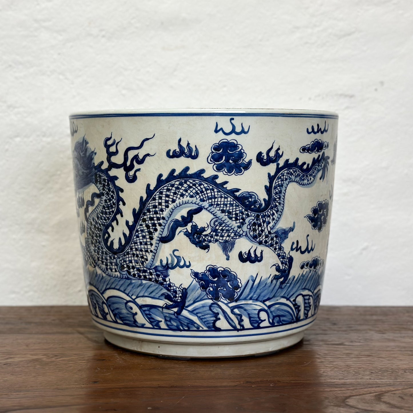 Dragon Round Porcelain Planter