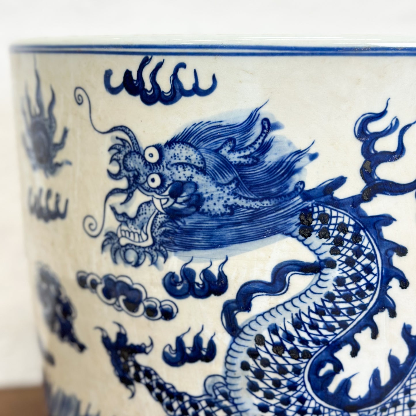 Dragon Round Porcelain Planter