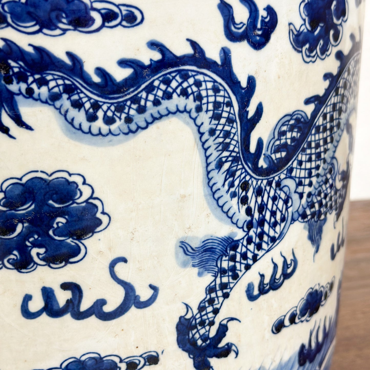 Dragon Round Porcelain Planter