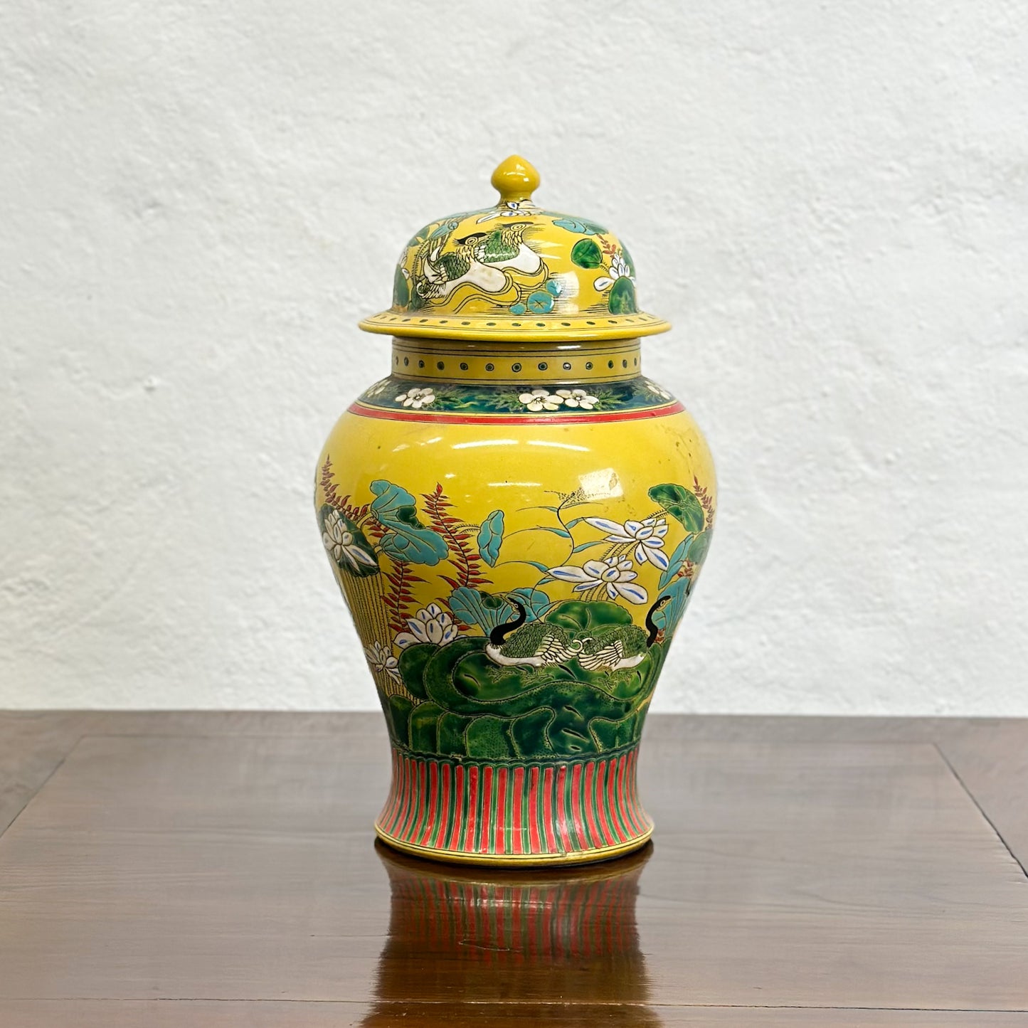 Lotus Pond Porcelain Temple Jar