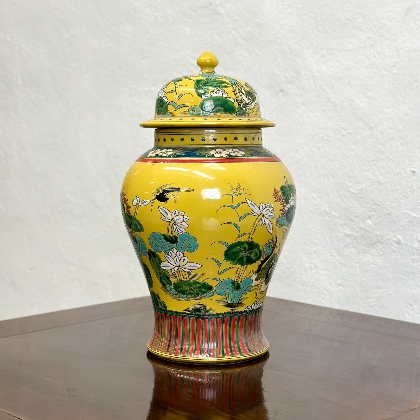 Lotus Pond Porcelain Temple Jar