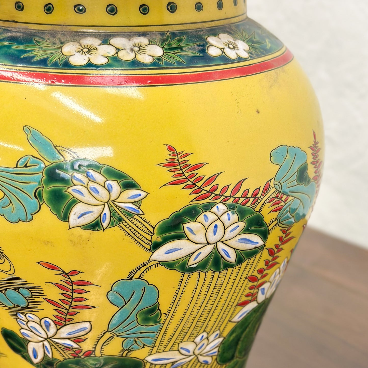 Lotus Pond Porcelain Temple Jar