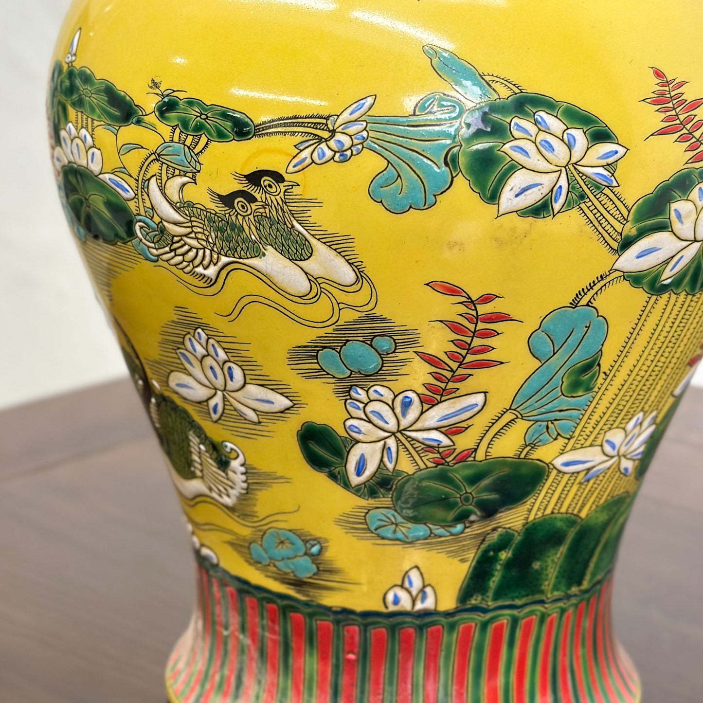 Lotus Pond Porcelain Temple Jar